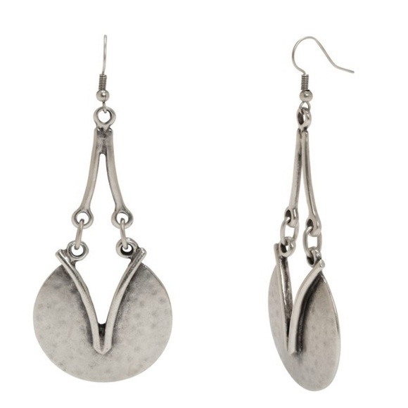 Silver Geometric Drop Earrings – Handmade Boho Artisan Dangle Jewelry NWT - Picture 7 of 13